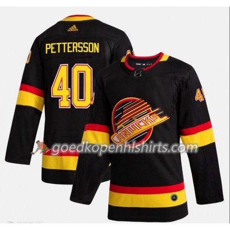 Vancouver Canucks Elias Pettersson 40 Flying Skate Adidas 2019-2020 Zwart Authentic Shirt - Mannen